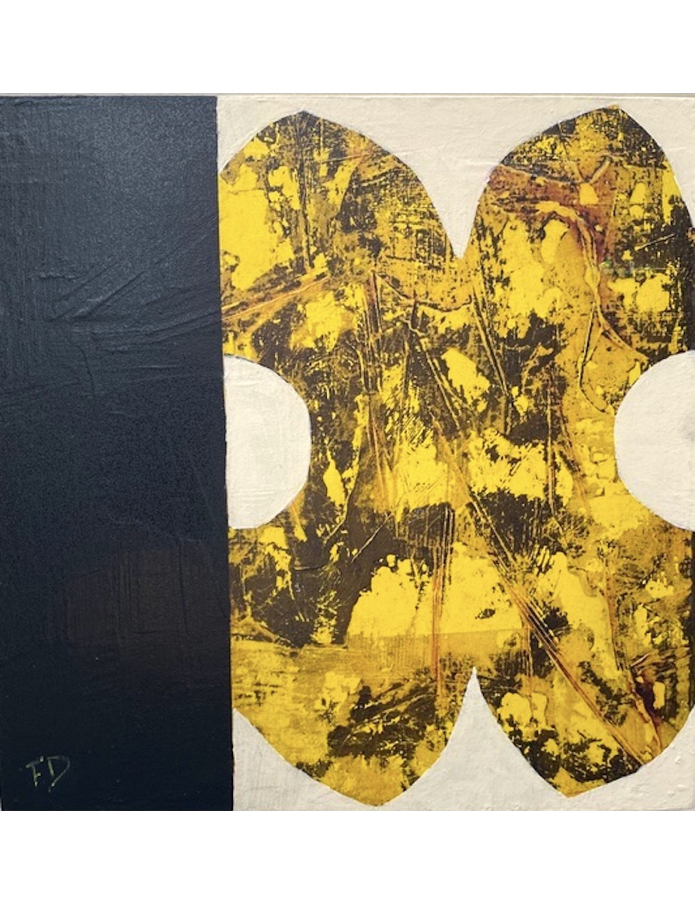 Forme jaune et noire tableau de Françoise Danel
