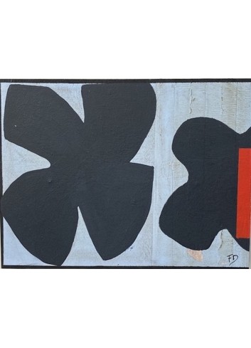 Forme bleue, rouge et noire oeuvre d'art de Françoise Danel
