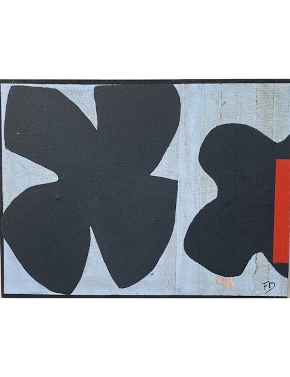 Forme bleue, rouge et noire oeuvre d'art de Françoise Danel
