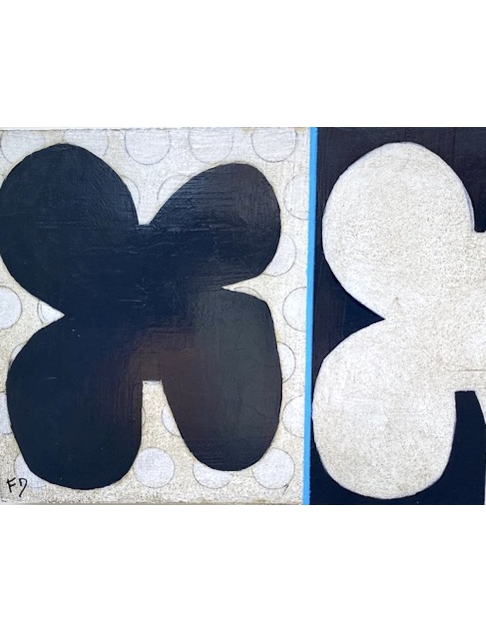 Duo de formes N-15 petit tableau de Françoise Danel