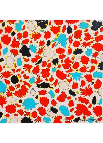 Abstrait rouge et turquoise sans titre 1 de Léo Galamez