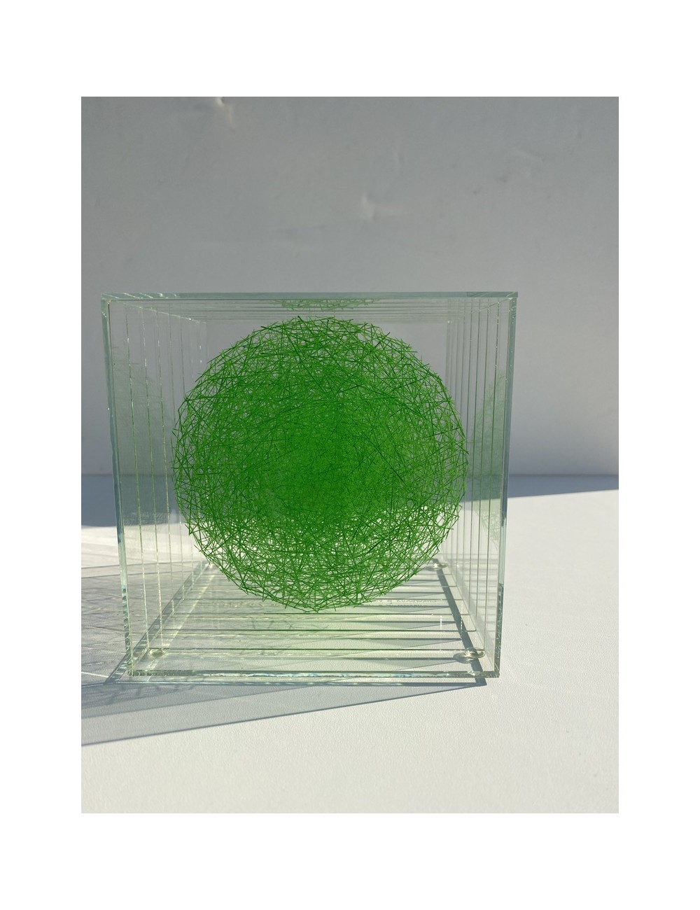 Monyalos vert Sculpture en verre numérotée N°1/5 de Sébastien Crêteur
