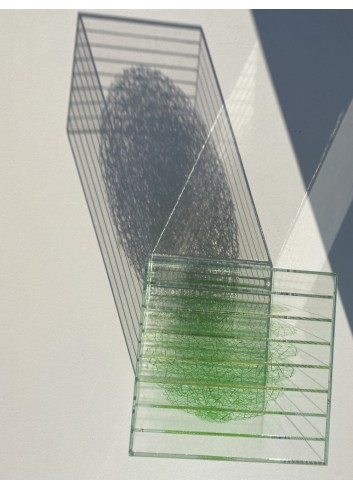 Monyalos vert Sculpture en verre numérotée N°1/5 de Sébastien Crêteur